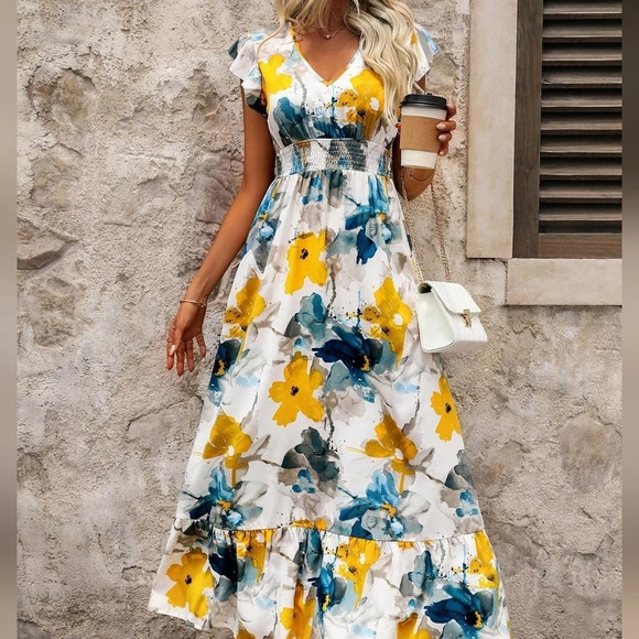 Printed Women's Simple & Elegant Daily Dress - Picture 5 of 5